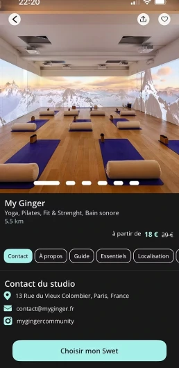 développement d'une application de fitness
