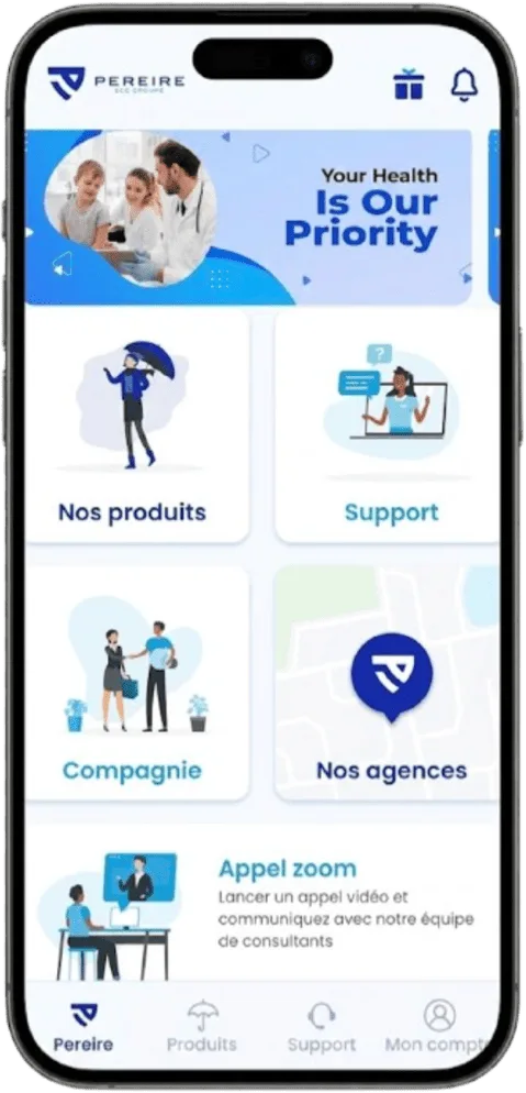 Application ECG Pereire sur Smartphone