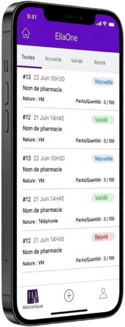 EllaOne Application on Smartphone