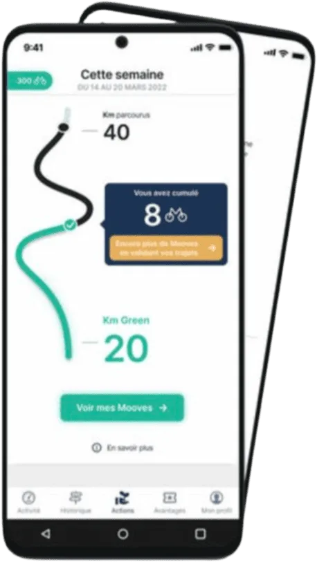 Application Moovance sur Smartphone