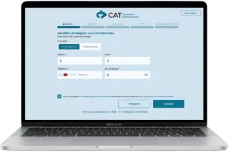 Application CAT Vente en ligne sur ordinateur