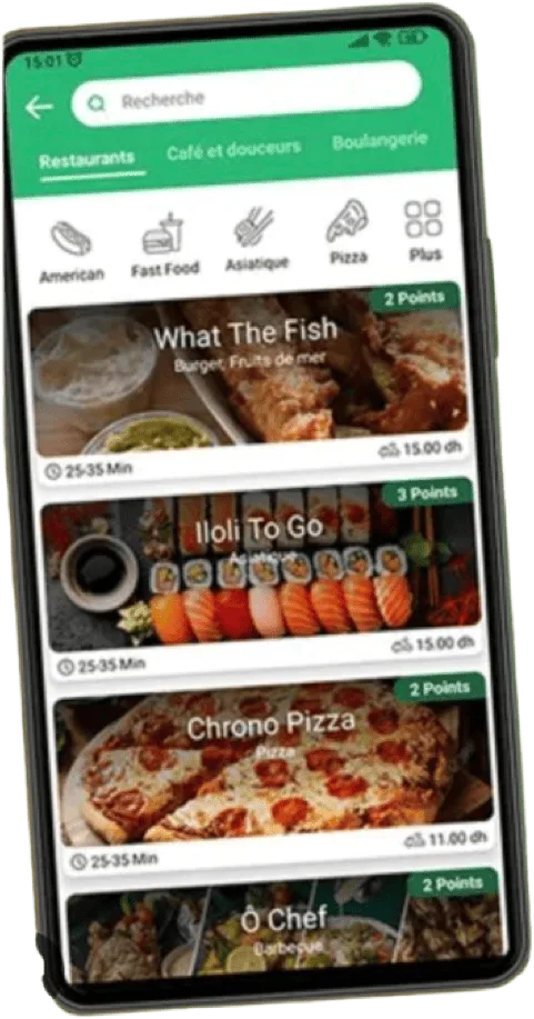 Application Kaalix sur Smartphone